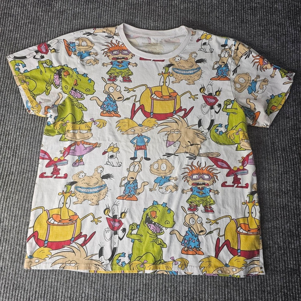 Nickelodeon Rugrats Shirt Mens XL All Over AOP Graphic Cartoon Tee 90s
